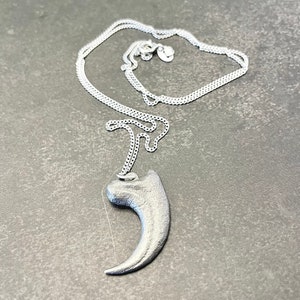 Raptor Claw Charm Necklace, 925 Sterling Silver Necklace, Raptor Pendant, Dinosaur Necklace