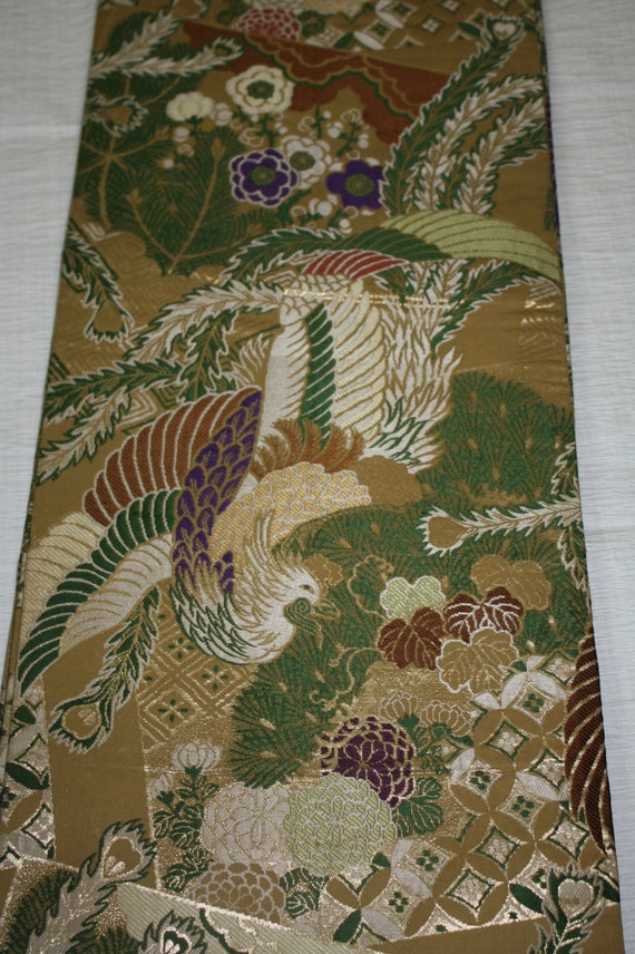 Japanese Antique Silk Weave Gorgeous Maru Obi of Persimmon - Etsy