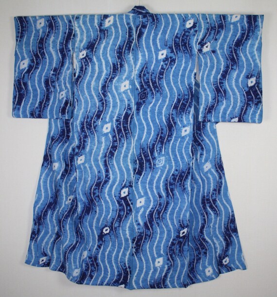 Japanese Vintage Natural Indigo Dye Shibori tie-dye Cotton | Etsy