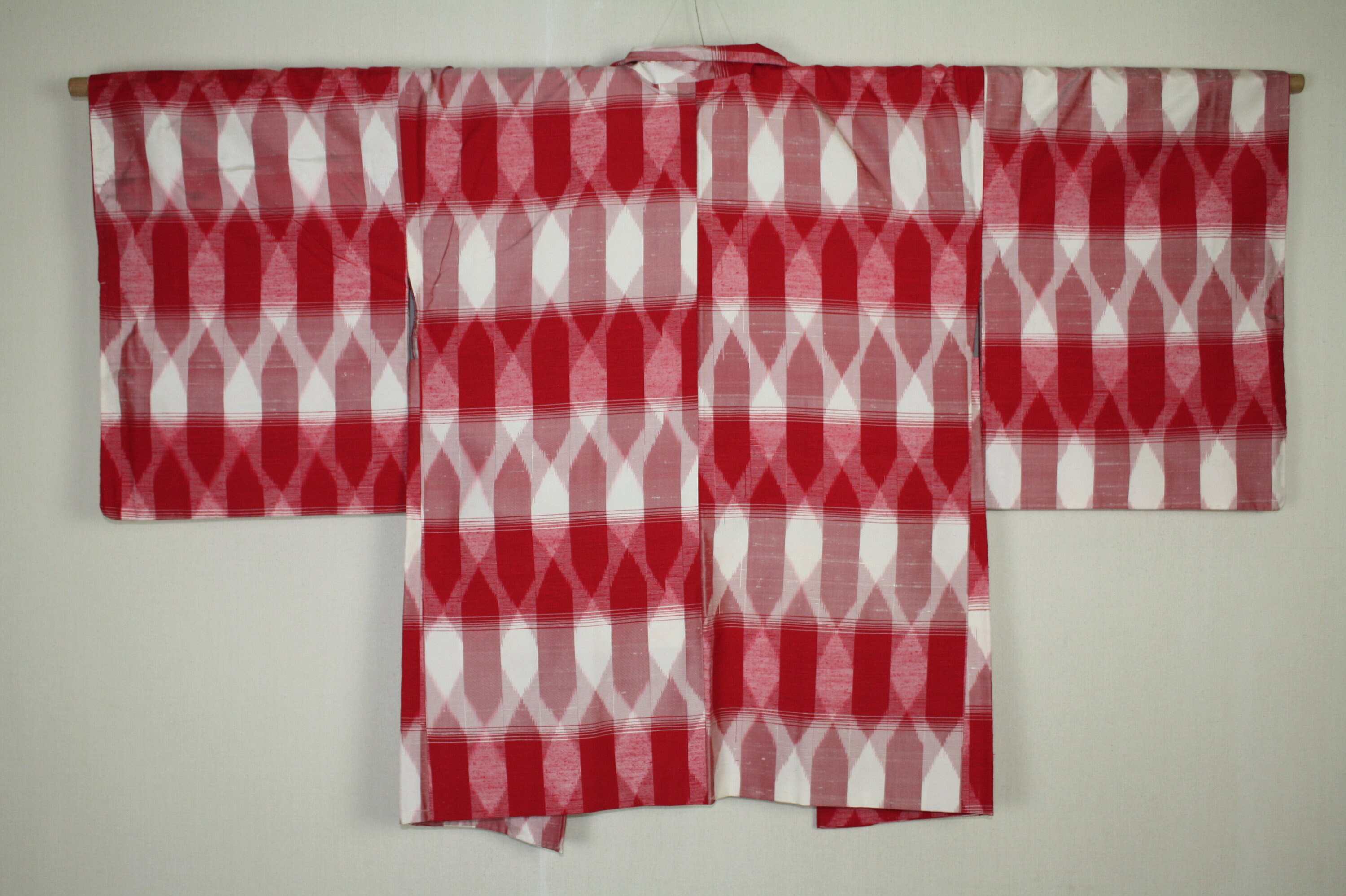 Soft Silk Haori Jacket Red and White 