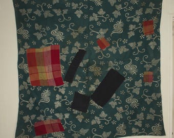 japanese antique boro textile made of  katazome  cotton