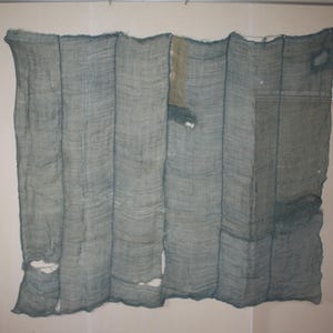 Japanese antique Boro textile old indigo dye soft hemp patched rag