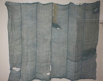 Japanese antique Boro textile old indigo dye soft hemp patched rag