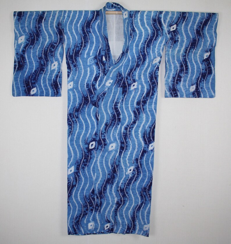 Japanese Vintage Natural Indigo Dye Shibori tiedye Cotton Etsy