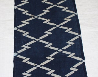 69.2inch,antique textile long natural  indigo dye katazome fabric