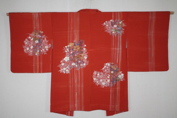 Japanese vintage soft silk Hand drawn dyed haori jacket of | Etsy