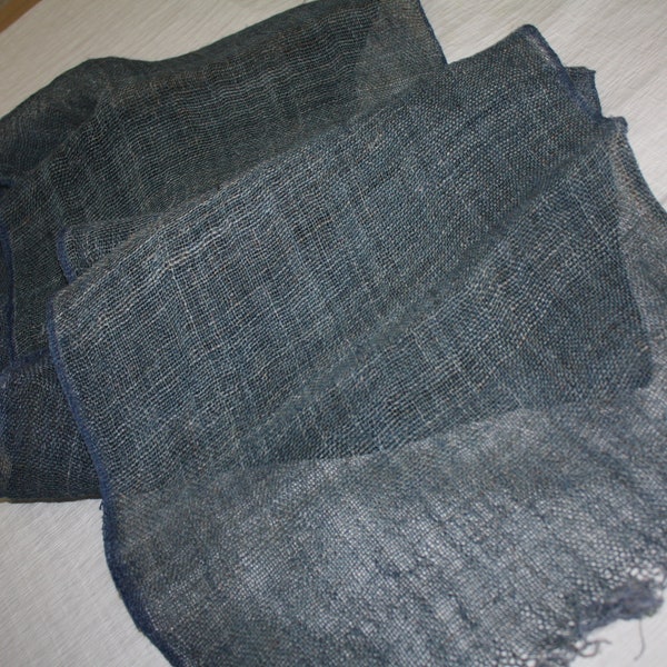 soft hemp fabric of antique handspun & natural indigo dye
