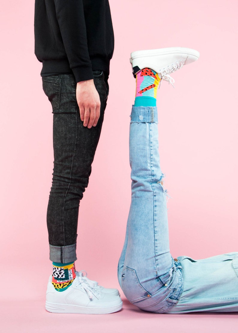 YUMI - Watermelon socks, Mens Summer Socks, Colorful Socks for Gift, Crazy Socks Pattern, Cool Fun Socks, Womens Funky Socks 