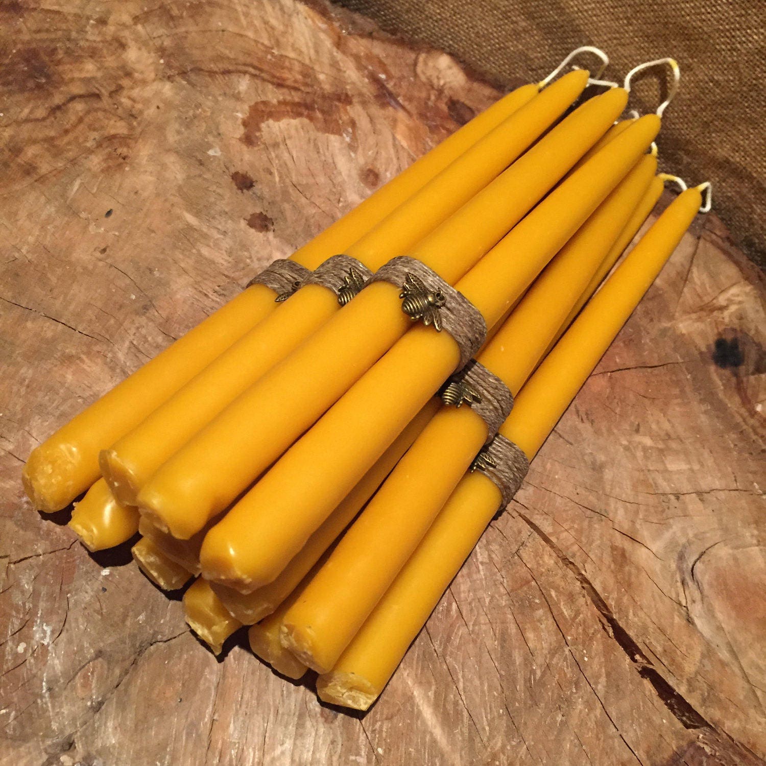 Large Pure Beeswax Candles. Beeswax Tapers. Hand Dipped Etsy