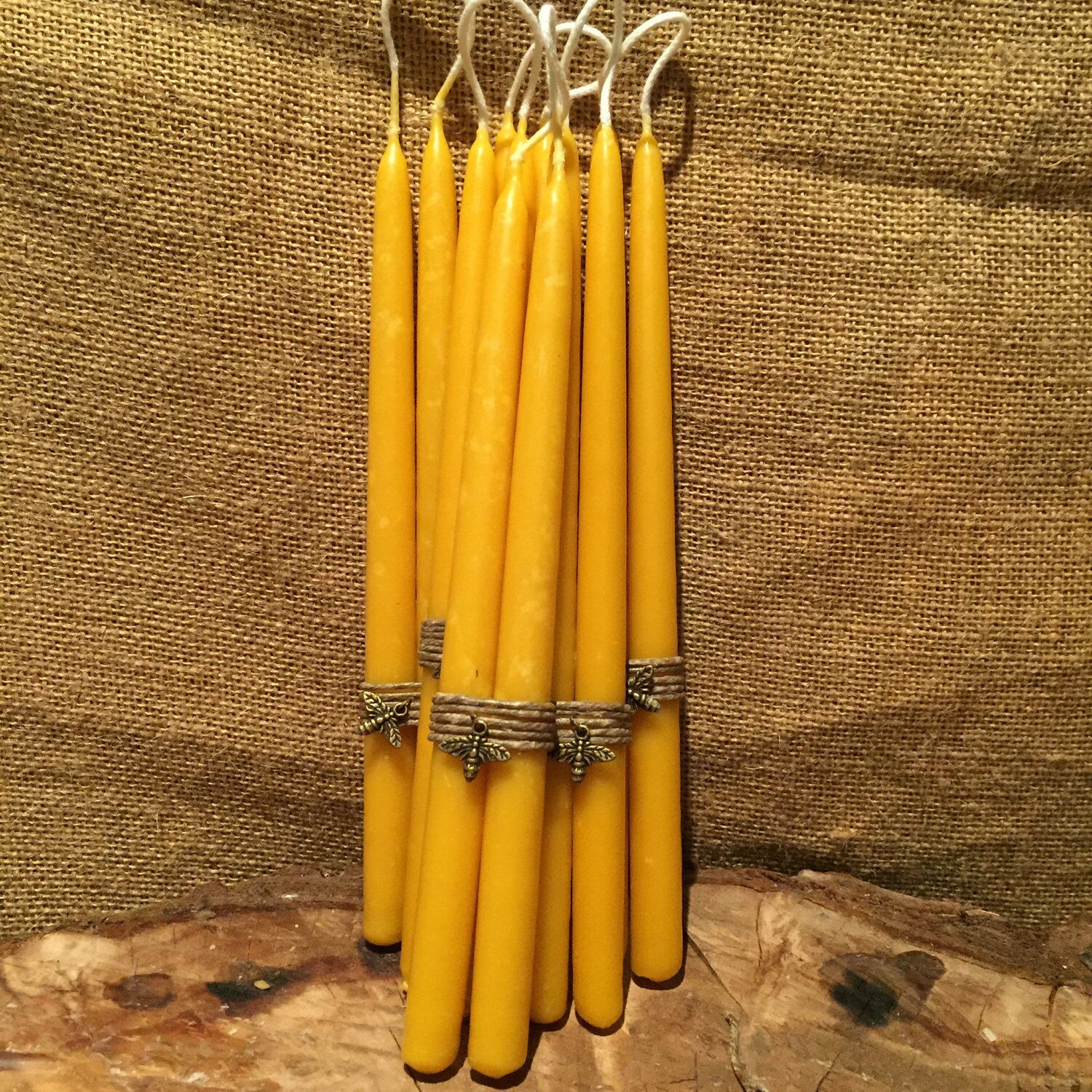 Small Pure Beeswax Candles. Pure Beeswax Tapers. Hand Dipped Etsy