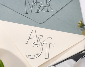 Wedding Envelope Embosser | Custom Invitationm Embosser | Personalized Initial Monogram Embosser | Couples Names Logo | Embossing Stamp