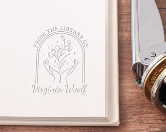 Custom Book Embosser, From The Library of Book Stamp, Personalized Library Embosser , Ex libris Embosser Stamp, Book Lover Gifts