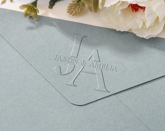 Personalized Wedding Embosser Stamp｜Custom Wedding Initials Embosser｜Envelope and Invitation Embosser｜Napkin Embosser｜Wedding Stationery