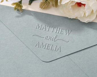 Personalized Wedding Embosser, Custom Initials & Date  Embosser Stamp, Envelope and Invitation Embosser, Couple Name Embosser