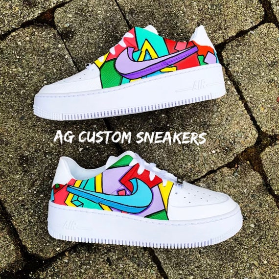 multi colored air force ones