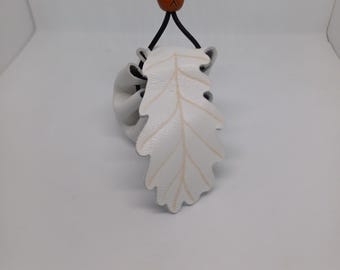 Petite pochette à pharmacie en cuir avec feuille de chêne blanc, arbre celtique Ogham, chêne lyrique, pochette en cuir, pochette à pharmacie, pochette, feuille de chêne