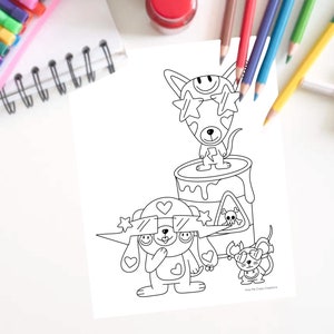 Street animals printable coloring sheet