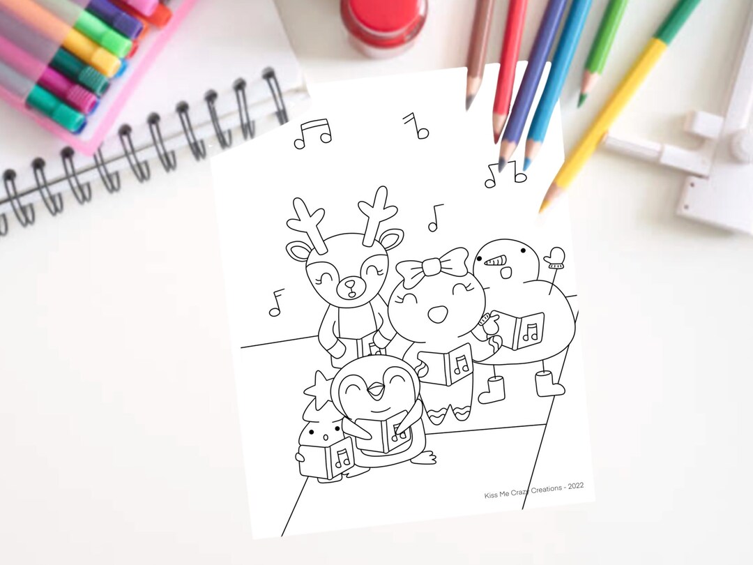 Printable Christmas Coloring Sheet | Cute Coloring Sheets for Kids - Etsy