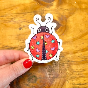 Ladybug sticker - water resistant vinyl sticker