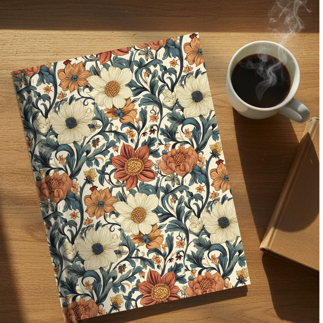 Amber Notes Spring Notebook Amber Bouquet - Hard Cover Notebook Journal - Arts and Crafts Style ...