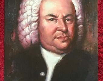 PRINT of Johann Sebastian Bach Oil Painting Free Shipping German Composer Musician Portrait Baroque Period Contemporary Artwork Music Gift