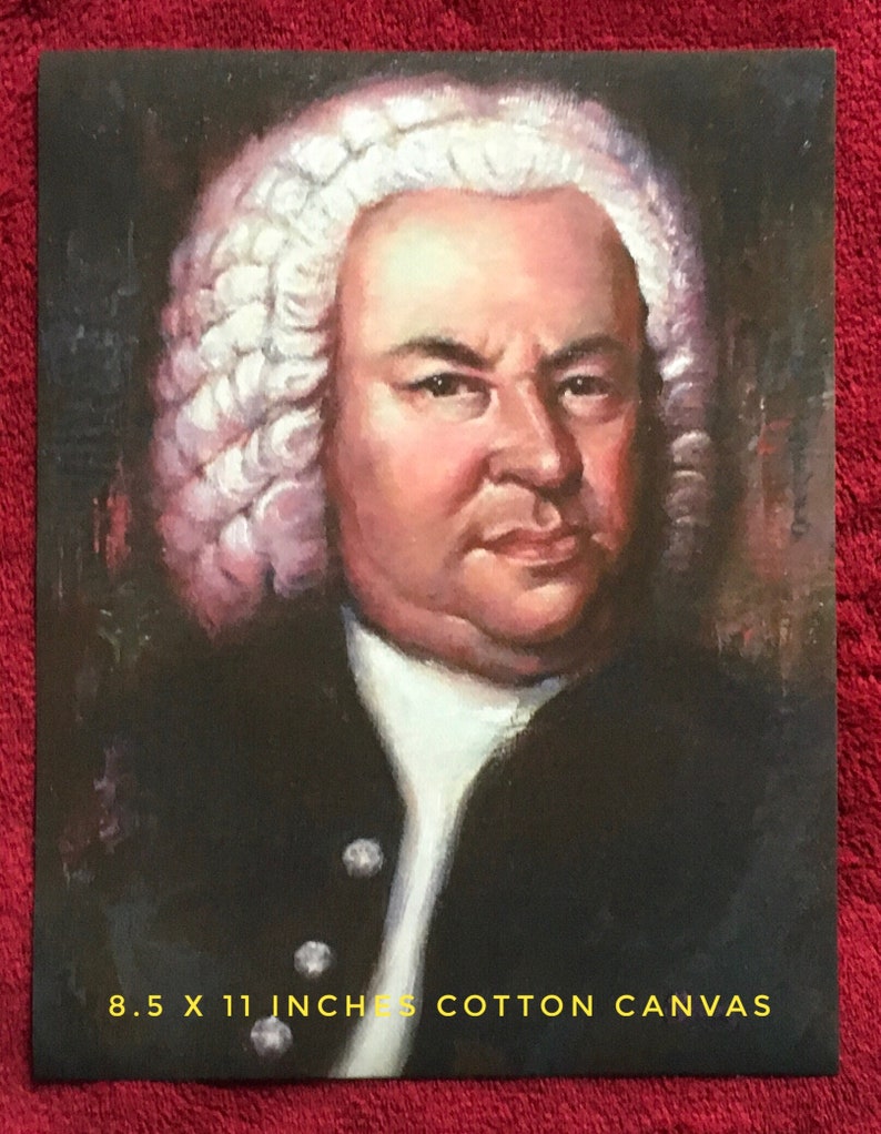 PRINT of Johann Sebastian Bach Oil Painting Free Shipping German Composer Musician Portrait Baroque Period Contemporary Artwork Music Gift image 1