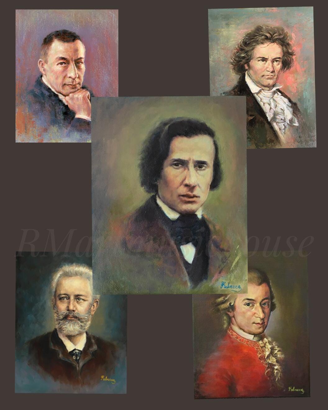 ルートヴィヒ・ヴァン・ベートーヴェンの油絵プリント 送料無料 ドイツ