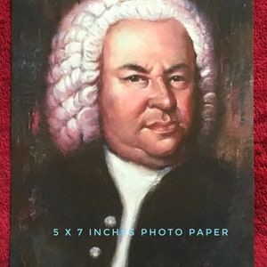 PRINT of Johann Sebastian Bach Oil Painting Free Shipping German Composer Musician Portrait Baroque Period Contemporary Artwork Music Gift image 2