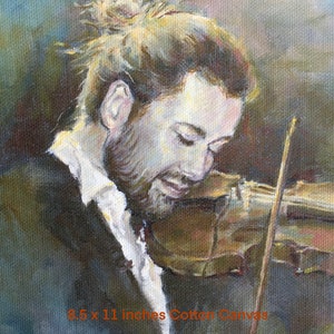 PRINT of David Garrett Oil Portrait Free Shipping 8.5x11 or 5x7 inches Music Lover Gift German Violinist image 3