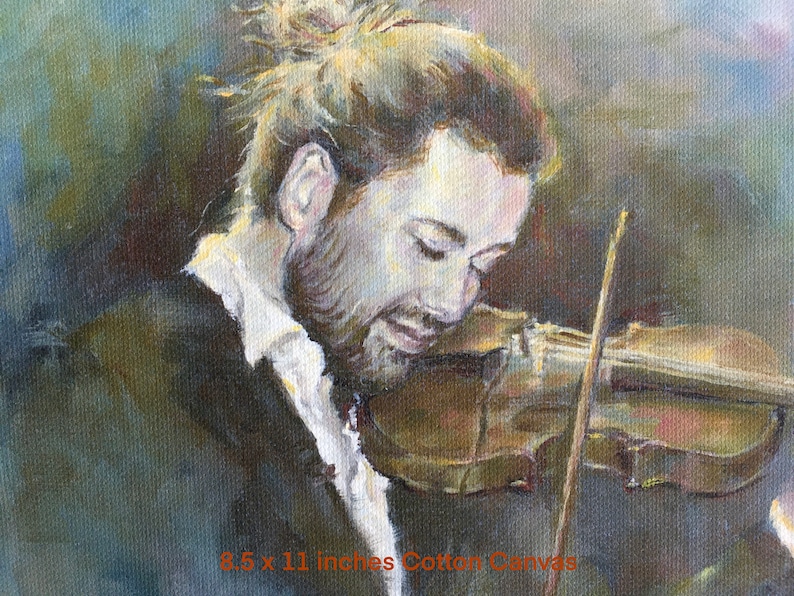 PRINT of David Garrett Oil Portrait Free Shipping 8.5x11 or 5x7 inches Music Lover Gift German Violinist image 3