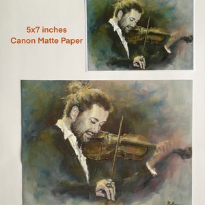 PRINT of David Garrett Oil Portrait Free Shipping 8.5x11 or 5x7 inches Music Lover Gift German Violinist image 5