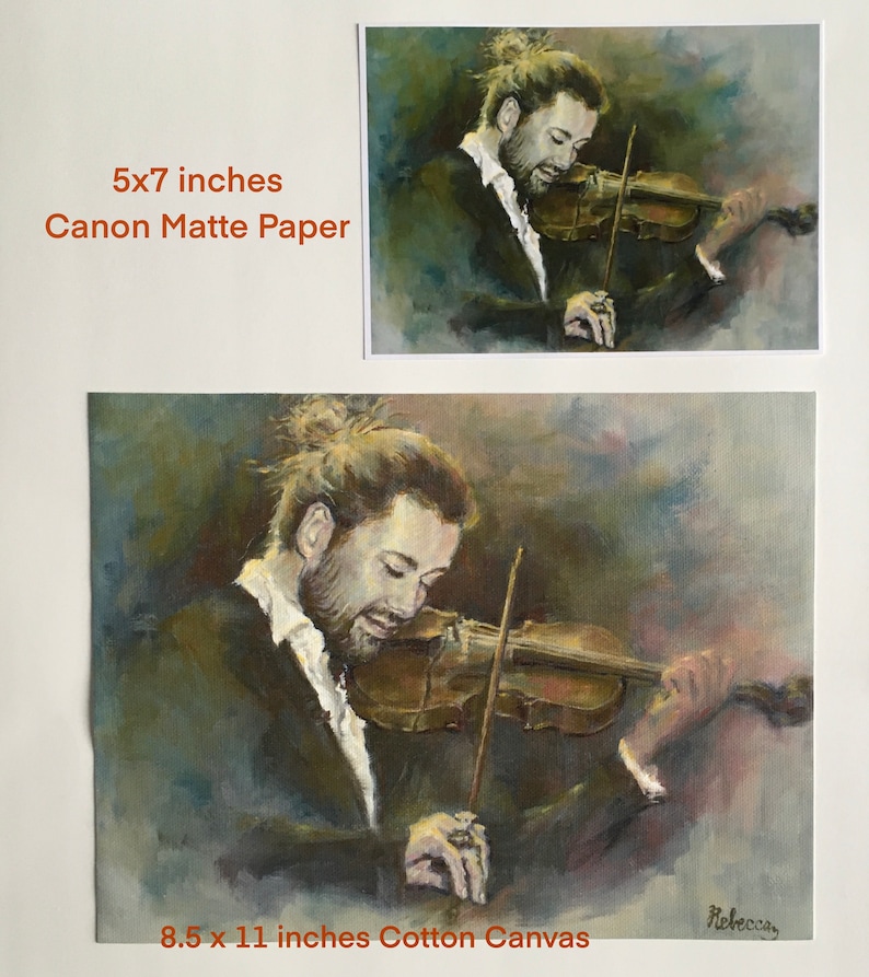 PRINT of David Garrett Oil Portrait Free Shipping 8.5x11 or 5x7 inches Music Lover Gift German Violinist image 5