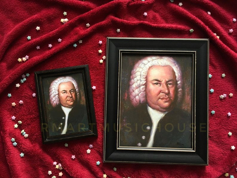 PRINT of Johann Sebastian Bach Oil Painting Free Shipping German Composer Musician Portrait Baroque Period Contemporary Artwork Music Gift image 3