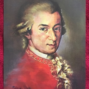 PRINT of Wolfgang Amadeus Mozart Oil Painting Free Shipping Classical Period Austrian Composer Great Musician Pianist Concerto Child Prodigy