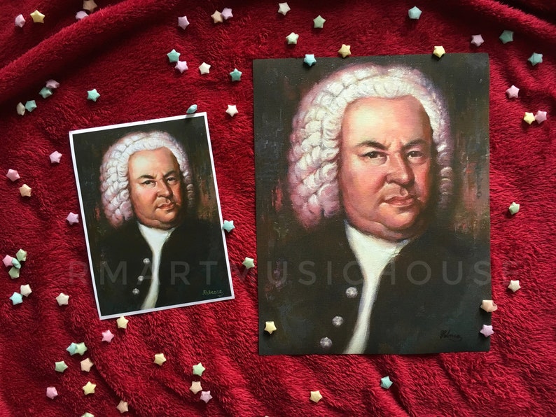 PRINT of Johann Sebastian Bach Oil Painting Free Shipping German Composer Musician Portrait Baroque Period Contemporary Artwork Music Gift image 4