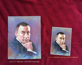 PRINT of Sergei Rachmaninoff Oil Portrait free shipping Russian Composer Musician Virtuoso Pianist Romantic Period Music Teacher Gift