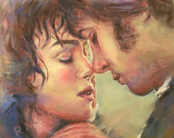 PRINT Free Shipping Mr Darcy Miss Elizabeth Bennet Oil Portrait Pride and Prejudice2005 Jane Austen Novel Keira Knightley Matthew Macfadyen