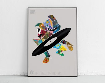 Ninja Tune Poster Coldcut Amon Tobin Music Poster DJ Poster  Poster Music Wall Decor Turntable Poster Trip Hop Poster