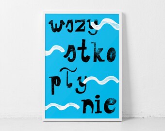 Everything Flows Poster Wszystko Plynie Typographic Poster Ancient Greek Philosophy Typographic Wall Art