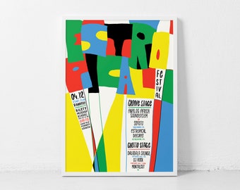 Estropical Festival Poster Typographic Posters Music Poster Gig Poster Colorful Poster