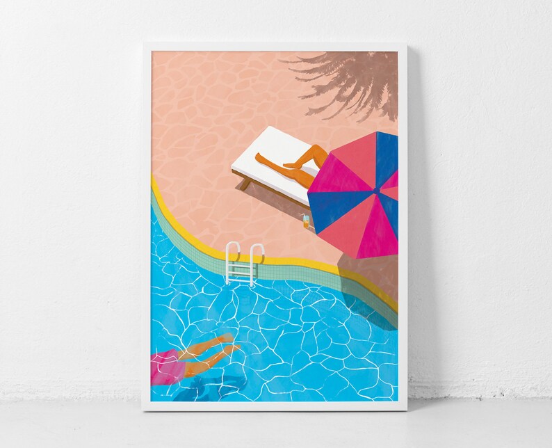 By the Pool Poster Summer Illustration Endless Summer Poster Holiday ...