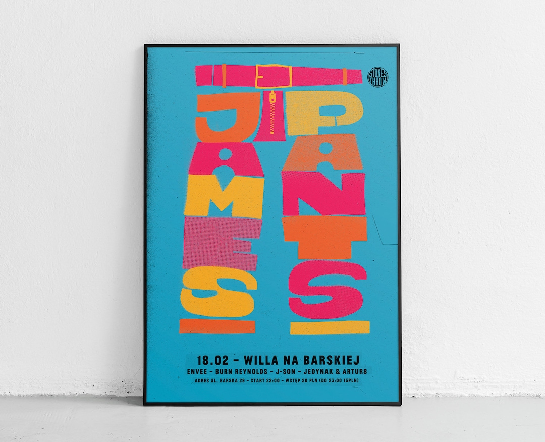 James Pants Poster Typographic Poster Musik Poster Gig Poster Etsy.de