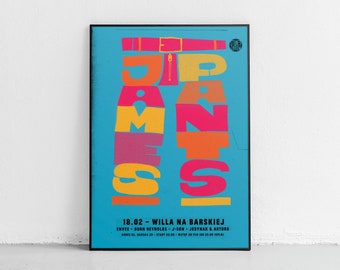 James Pants Poster Typographic Poster Music Poster Gig Poster Colourful Poster Stones Throw Records Poster Cutout Print Cutout Poster
