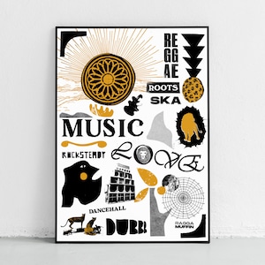 Reggae Poster Dub Print Dancehall Poster Rocksteady Poster Roots Print Ska Ragga Muffin Poster Reggae Print Reggae Wall Art