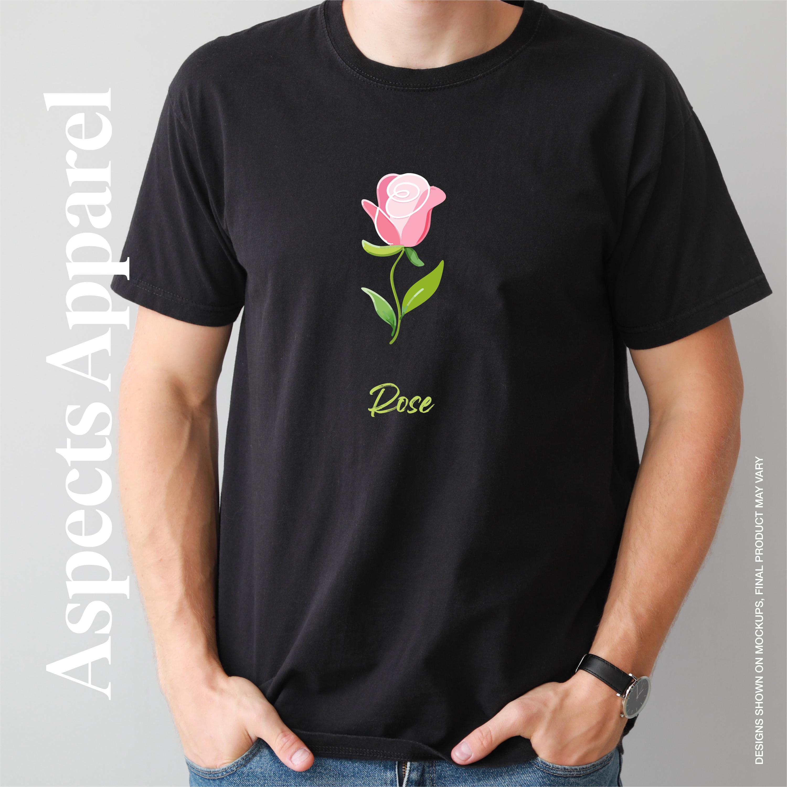 Floral Rose Graphic T-shirt, Botanical Illustration Top - Etsy Canada