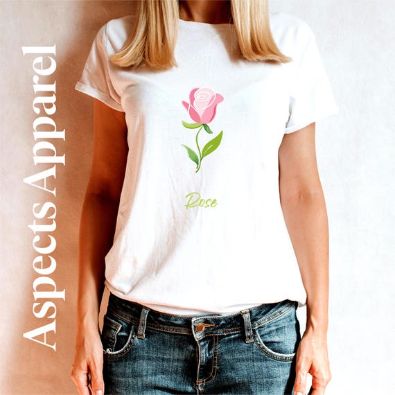 Floral Rose Graphic T-shirt, Botanical Illustration Top - Etsy Canada