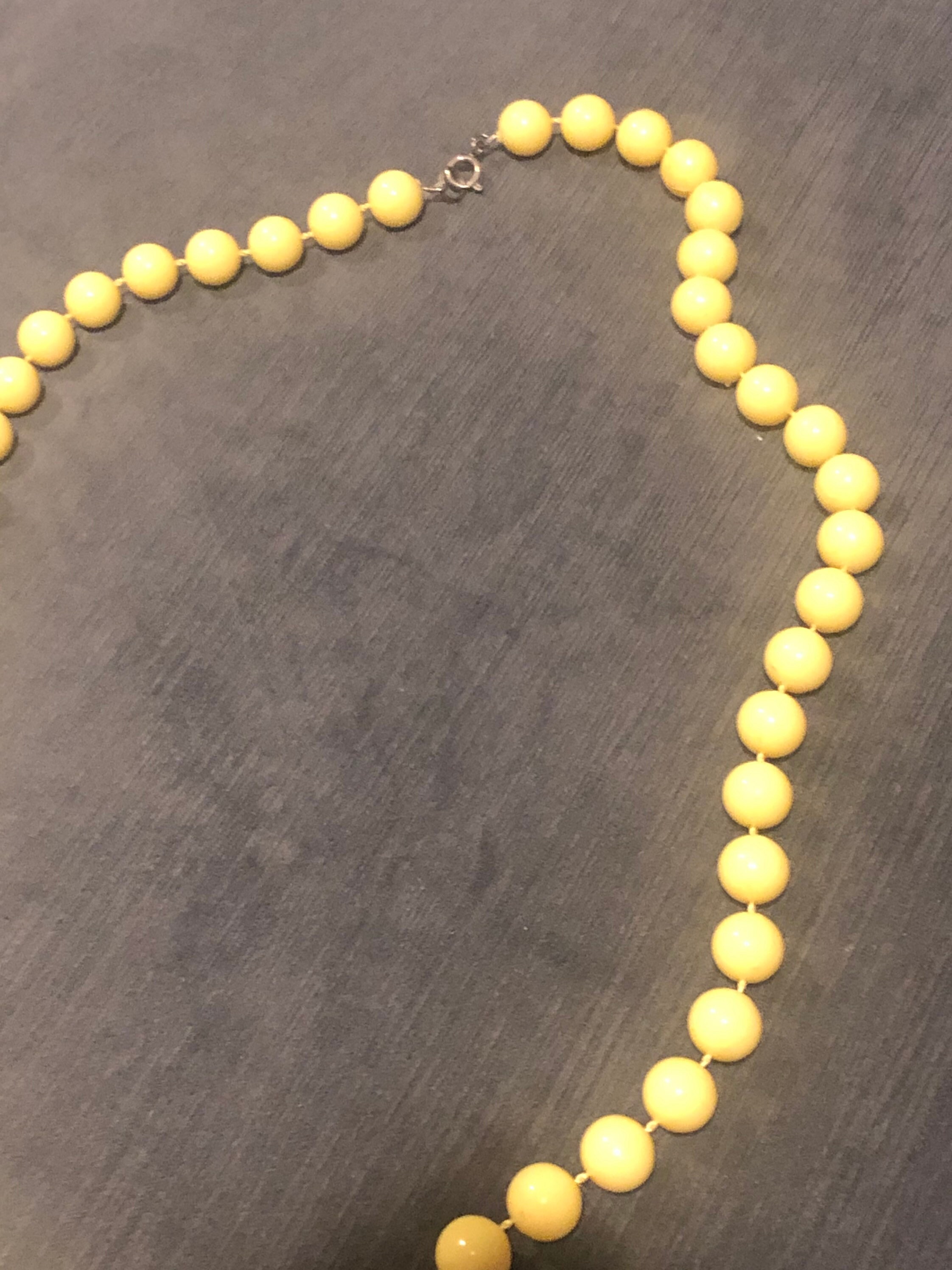 Yellow Pearl Necklace Etsy