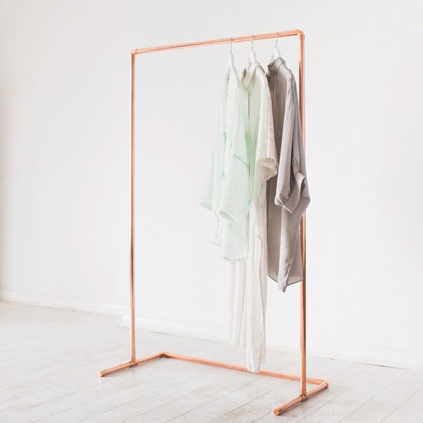 Minimal Copper Pipe Clothing Rail / Garment Rack / Clothes Storage / Retail Display