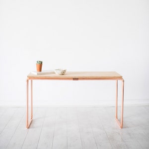 Copper and Birch Display Bench / Table image 1