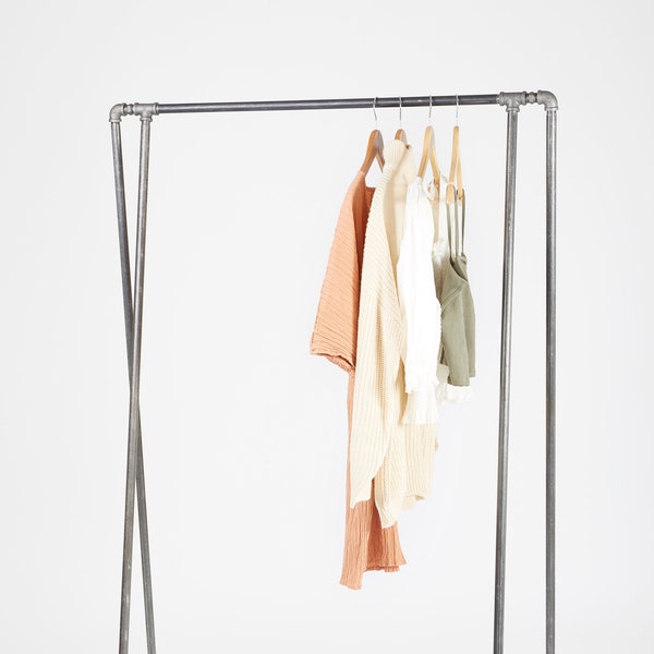 Blackened Iron A Frame Rail / Clothing Rack / Garment Display
